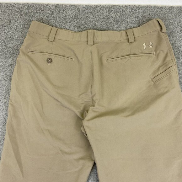 Under Armour Mens 34x32 (Fits 34x30) Khaki Golf Pants Straight Leg Chino FLAWS - Picture 11 of 11